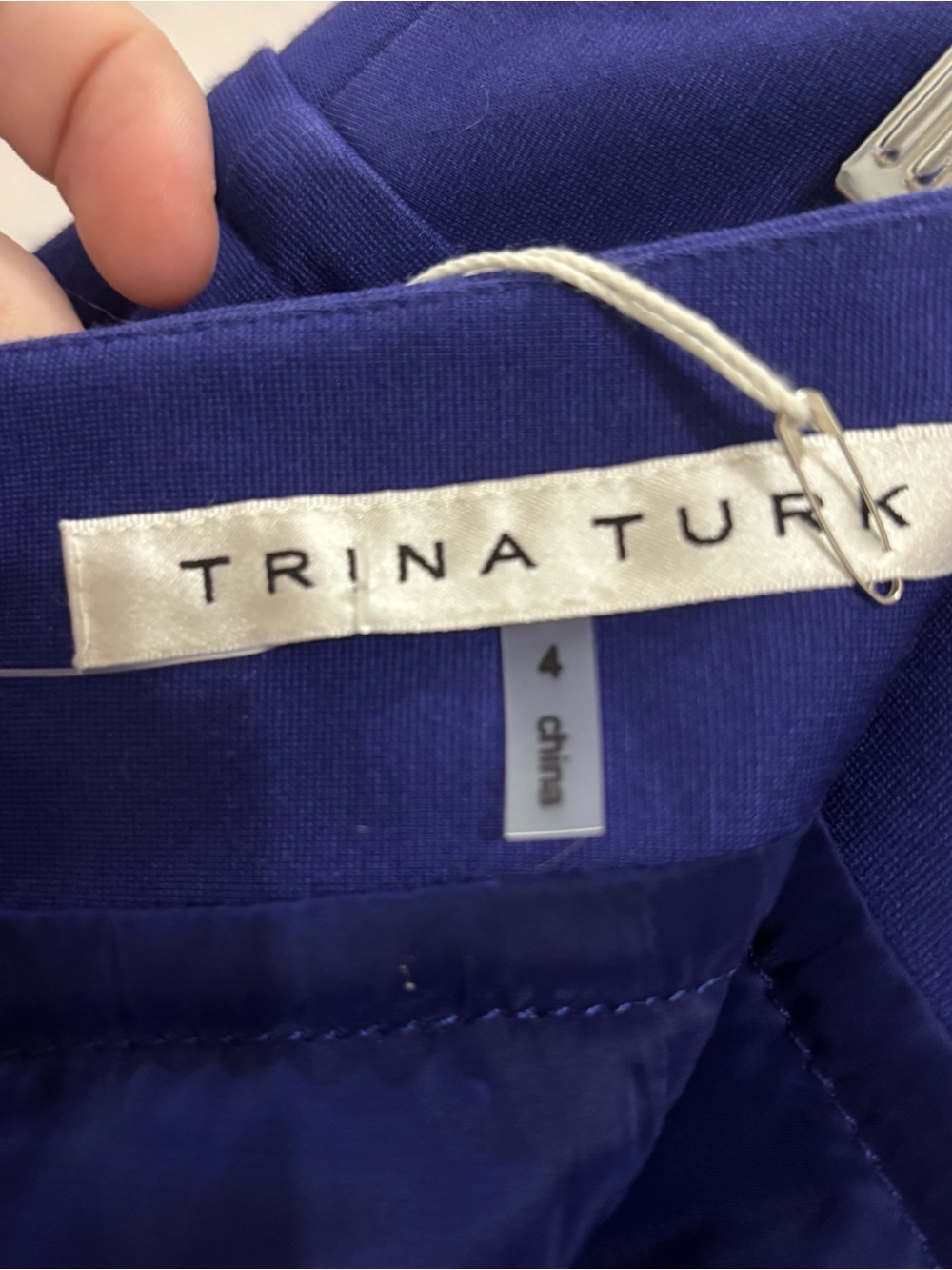 Trina Turk Classic Women's Pencil Skirt in Cobalt Blue - Picture 3 of 6